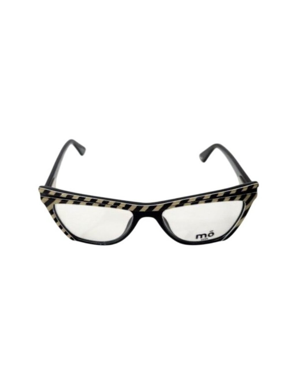 Mo Eyewear Eyeglass Frames MO Geek 33A Black Stripe New - Picture 4 of 6